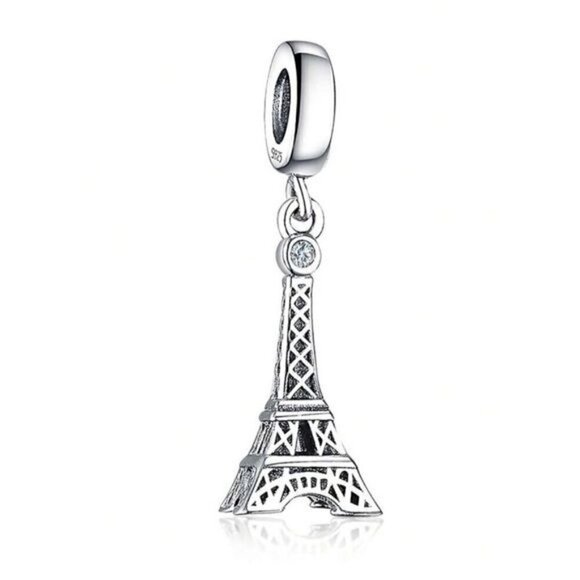 925 Sterling Silver Tower For Jewelry Making Charm - Picture 1 of 3